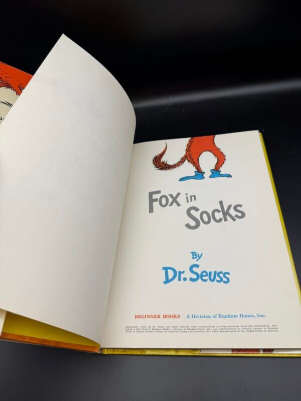 Rare Dr. Seuss Fox in Socks: 1st Edition, 1st Printing, Original Dust Jacket - Image 3