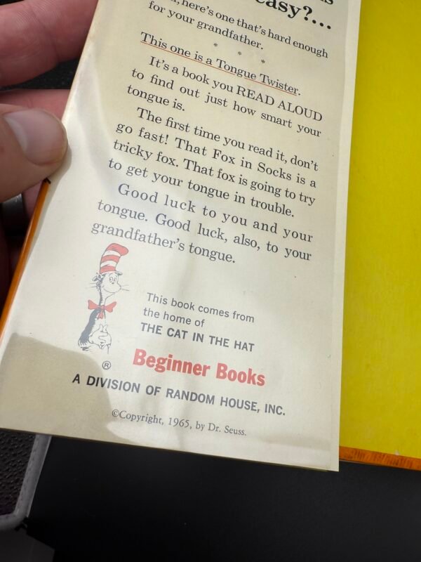 Rare Dr. Seuss Fox in Socks: 1st Edition, 1st Printing, Original Dust Jacket - Image 10